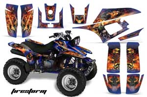 Yamaha Warrior 350 ATV Graphic Kit - All Years Firestorm Blue