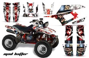 Yamaha Warrior 350 ATV Graphic Kit - All Years Mad Hatter White