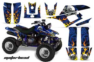 Yamaha Warrior 350 ATV Graphic Kit - All Years Motorhead Blue