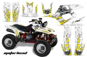 Yamaha Warrior 350 ATV Graphic Kit - All Years Motorhead White