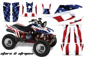 Yamaha Warrior 350 ATV Graphic Kit - All Years Stars N Stripes Red
