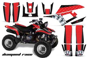 Yamaha Warrior 350 ATV Graphic Kit - All Years Diamond Race Red
