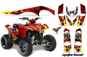 Polaris Phoenix 200 ATV Graphic Kit - 2005-2016 Mad Hatter Red