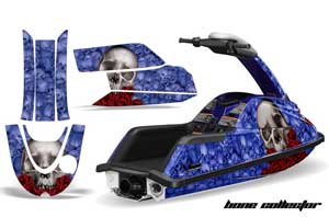 Yamaha Superjet Round Nose Jet Ski Graphic Kit - All Years Bone Collector Blue