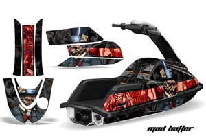Yamaha Superjet Round Nose Jet Ski Graphic Kit - All Years Mad Hatter Black