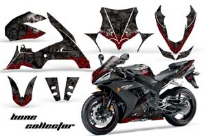 Yamaha R1 Graphic Kit - 2004-2005 Bone Collector Black