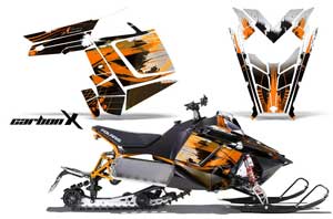 Polaris RMK / PRO-R / Rush / Assault Sled Graphic Kit - 2011-2016 Carbon X Orange