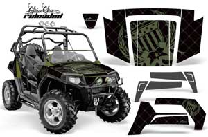 Polaris RZR 800 / 800S Graphic Kit - 2006-2010 Silver Star - Reloaded Green