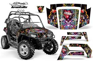 Polaris RZR 800 / 800S Graphic Kit - 2006-2010 Ed Hardy - Love Kills Black