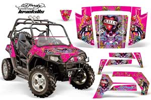 Polaris RZR 800 / 800S Graphic Kit - 2006-2010 Ed Hardy - Love Kills Pink