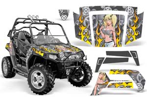 Polaris RZR 800 / 800S Graphic Kit - 2006-2010 Motorhead Mandy Silver