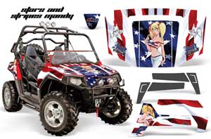 Polaris RZR 800 / 800S Graphic Kit - 2006-2010 Stars N Stripes Red White & Blue