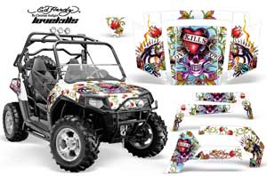 Polaris RZR 800 / 800S Graphic Kit - 2006-2010 Ed Hardy - Love Kills White