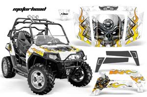 Polaris RZR 800 / 800S Graphic Kit - 2006-2010 Motorhead White