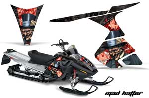 Ski Doo RT Sled Graphic Kit - 2005-2009 Mad Hatter Black
