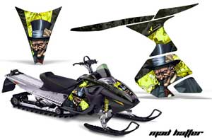 Ski Doo RT Sled Graphic Kit - 2005-2009 Mad Hatter Black