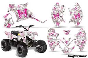 Polaris Outlaw 90 / 110 ATV Graphic Kit - 2002-2020 Butterfly Pink