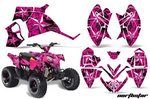 Polaris Outlaw 90 / 110 ATV Graphic Kit - 2002-2020 Northstar Pink