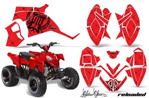 Polaris Outlaw 90 / 110 ATV Graphic Kit - 2002-2020 Silver Star - Reloaded Red