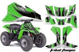 Kawasaki KFX 80 ATV Graphic Kit - 2003-2006 Tribal Flames Black