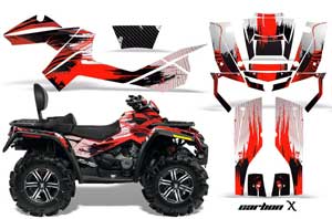 Can Am Outlander MAX 500 / 650 / 800 ATV Graphic Kit - 2006-2012 Carbon X Red