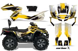 Can Am Outlander MAX 500 / 650 / 800 ATV Graphic Kit - 2006-2012 Carbon X Yellow