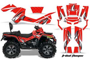 Can Am Outlander MAX 500 / 650 / 800 ATV Graphic Kit - 2006-2012 Tribal Flame Red