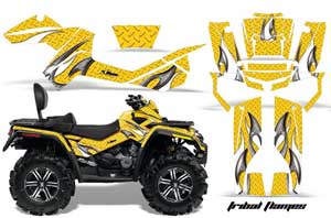 Can Am Outlander MAX 500 / 650 / 800 ATV Graphic Kit - 2006-2012 Tribal Flame Yellow