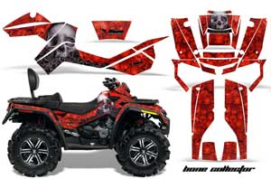 Can Am Outlander MAX 500 / 650 / 800 ATV Graphic Kit - 2006-2012 Bone Collector Red