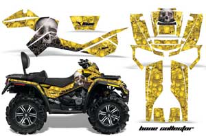 Can Am Outlander MAX 500 / 650 / 800 ATV Graphic Kit - 2006-2012 Bone Collector Yellow
