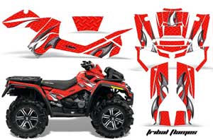 Can Am Outlander XMR 800R ATV Graphic Kit - 2006-2012 Tribal Flames Red