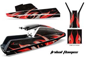 Yamaha Superjet Square Nose Jet Ski Graphic Kit - All Years Tribal Flames Red