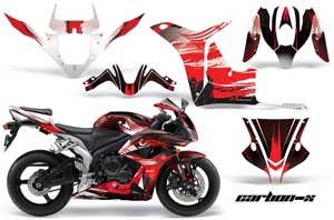 Honda CBR 600 RR Graphic Kit - 2007-2008 Carbon X Red
