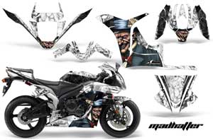 Honda CBR 600 RR Graphic Kit - 2007-2008 Mad Hatter White