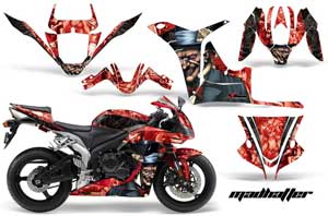 Honda CBR 1000 RR Graphic Kit - 2004-2005 Mad Hatter Red