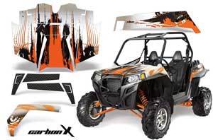 Polaris RZR 900 XP Graphic Kit - 2011-2014 Carbon X Orange