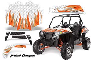 Polaris RZR 900 XP Graphic Kit - 2011-2014 Tribal Flames Orange