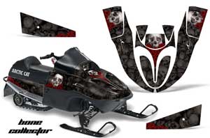 Arctic Cat 120 Sno Pro Youth Sled Graphic Kit - All Years Bone Collector Black