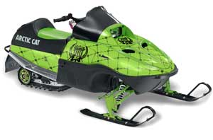 Arctic Cat 120 Sno Pro Youth Sled Graphic Kit - All Years Silver Star - Reloaded Black