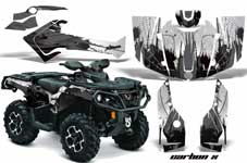 Can Am Outlander 500 / 650 / 800 / 800R / 1000 XT-P ATV Graphic Kit - 2013-2016 Carbon X Black