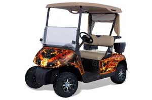 EZ-GO TXT Golf Cart Graphic Kit - 1994-2013 Firestorm Orange