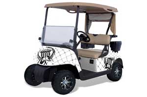 EZ-GO TXT Golf Cart Graphic Kit - 1994-2013 Silver Star - Reloaded White
