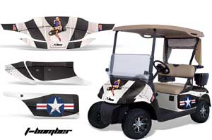 EZ-GO TXT Golf Cart Graphic Kit - 1994-2013 T Bomber White