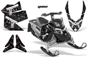 Ski Doo Rev XP Sled Graphic Kit - 2008-2012 Glock Black