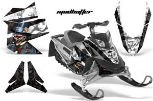 Ski Doo Rev XP Sled Graphic Kit - 2008-2012 Mad Hatter Black