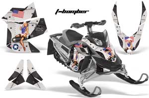 Ski Doo Rev XP Sled Graphic Kit - 2008-2012 T Bomber Black