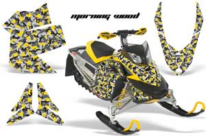 Ski Doo Rev XP Sled Graphic Kit - 2008-2012 Morning Wood Yellow