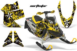 Ski Doo Rev XP Sled Graphic Kit - 2008-2012 North Star Yellow