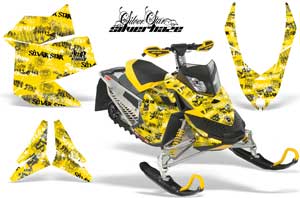 Ski Doo Rev XP Sled Graphic Kit - 2008-2012 Silver Star - Silverhaze Yellow
