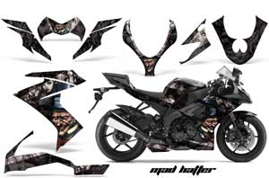 Kawasaki ZX10 Ninja Graphic Kit - 2008-2009 Mad Hatter Black